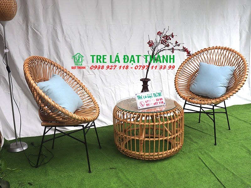 Bàn Ghế Mây Ngoài Trời - BGMNT001
